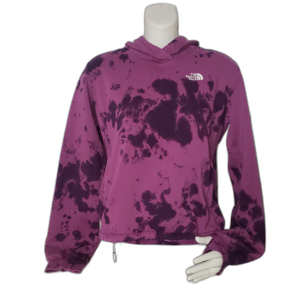 THE NORTH FACE Purple Tie Dye Hoodie Hooded Sweatshirt Girls Size Large